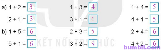 Bumbii Bài 10: Phép cộng trong phạm vi 10 trang 51 Vở bài tập toán lớp 1 tập 1 NXB Kết Nối Tri Thức Với Cuộc Sống h10