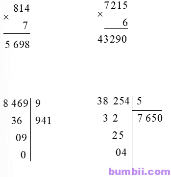 Bumbii Bài 78 Ôn tập phép nhân, phép chia trong phạm vi 100 000 trang 114 Vở bài tập toán lớp 3 tập 2 NXB Kết Nối Tri Thức Với Cuộc Sống. H2