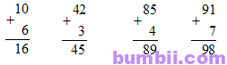 Bumbii Bài 29: Phép cộng số có hai chữ số với số có một chữ số trang 45 Vở bài tập toán lớp 1 tập 2 NXB Kết Nối Tri Thức Với Cuộc Sống. H3
