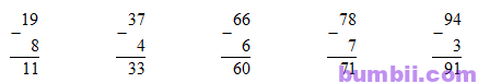 Bumbii Bài 31: Phép trừ số có hai chữ số cho số có một chữ số trang 51 Vở bài tập toán lớp 1 tập 2 NXB Kết Nối Tri Thức Với Cuộc Sống. H4
