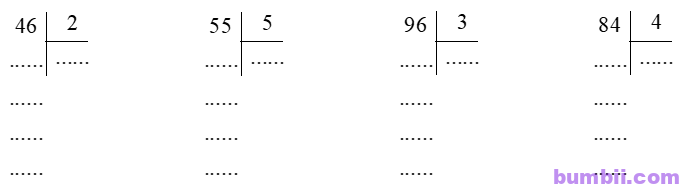 Bumbii Bài 26: Chia số có hai chữ số cho số có một chữ số trang 66 Vở bài tập toán lớp 3 tập 1 NXB Kết Nối Tri Thức Với Cuộc Sống. H1