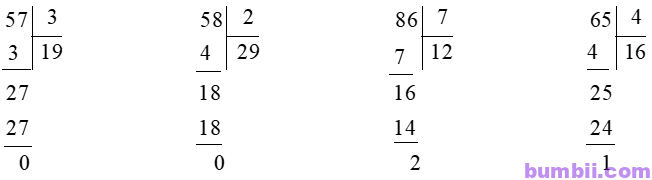 Bumbii Bài 26: Chia số có hai chữ số cho số có một chữ số trang 66 Vở bài tập toán lớp 3 tập 1 NXB Kết Nối Tri Thức Với Cuộc Sống. H5