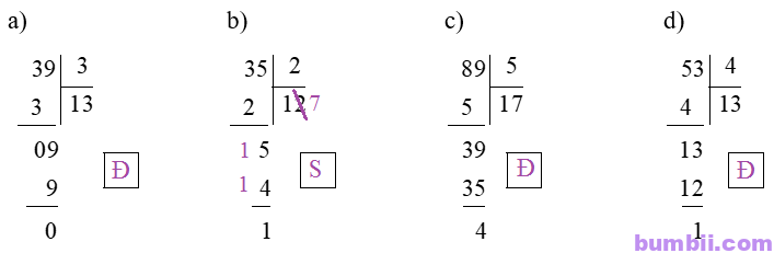 Bumbii Bài 26: Chia số có hai chữ số cho số có một chữ số trang 66 Vở bài tập toán lớp 3 tập 1 NXB Kết Nối Tri Thức Với Cuộc Sống. H7