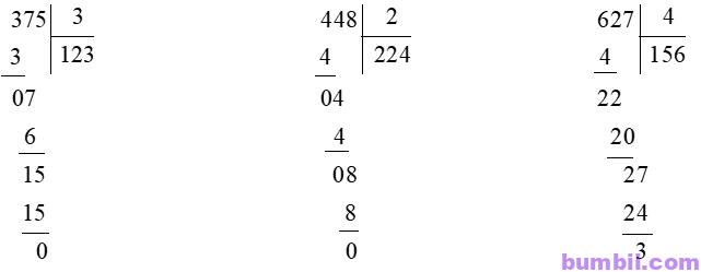 Bumbii Bài 37: Chia số có ba chữ số cho số có một chữ số trang 91 Vở bài tập toán lớp 3 tập 1 NXB Kết Nối Tri Thức Với Cuộc Sống. H2