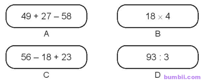Bumbii Bài 38: Biểu thức số. Tính giá trị của biểu thức số trang 94 Vở bài tập toán lớp 3 tập 1 NXB Kết Nối Tri Thức Với Cuộc Sống. H3