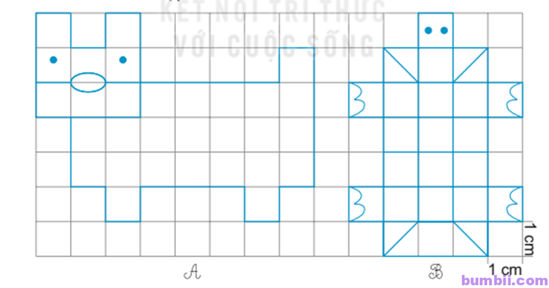 Bumbii Bài 51 Diện tích của một hình. Xăng - ti - mét vuông trang 23 Vở bài tập toán lớp 3 tập 2 NXB Kết Nối Tri Thức Với Cuộc Sống. H7