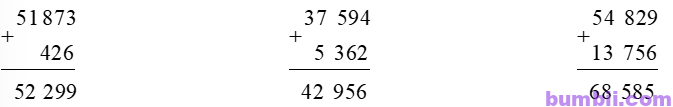 Bumbii Bài 63 Phép cộng trong phạm vi 100 000 trang 67 Vở bài tập toán lớp 3 tập 2 NXB Kết Nối Tri Thức Với Cuộc Sống. H2
