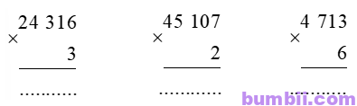Bumbii Bài 70 Nhân một số có năm chữ số với số có một chữ số trang 90 Vở bài tập toán lớp 3 tập 2 NXB Kết Nối Tri Thức Với Cuộc Sống. H1