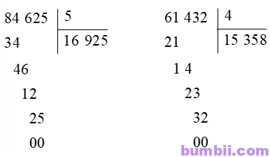 Bumbii Bài 71 Chia số có năm chữ số cho số có một chữ số trang 93 Vở bài tập toán lớp 3 tập 2 NXB Kết Nối Tri Thức Với Cuộc Sống. H2