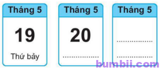Bumbii Bài 36: Thực hành xem lịch và giờ trang 81 Vở bài tập toán lớp 1 tập 2 NXB Kết Nối Tri Thức Với Cuộc Sống. H5