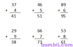 Bumbii Bài 30: Phép cộng (có nhớ) trong phạm vi 100 (tiếp theo) trang 49 Vở bài tập toán lớp 2 tập 1 NXB Cánh Diều. H3