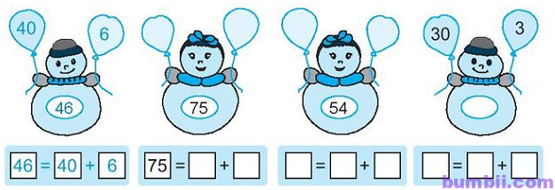 Bumbii Bài 39: Ôn tập các số và phép tính trong phạm vi 100 trang 95 Vở bài tập toán lớp 1 tập 2 NXB Kết Nối Tri Thức Với Cuộc Sống. H5