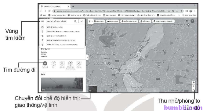 thực hành khai thác xem bản đồ đường đi trên Internet