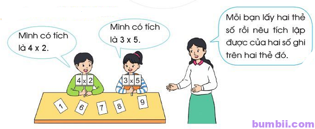 Bumbii Bài 54: Thừa số - Tích trang 9 Vở bài tập toán lớp 2 tập 2 NXB Cánh Diều. H3
