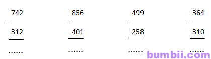 Bumbii Bài 80: Phép trừ (không nhớ) trong phạm vi 1000 trang 60 Vở bài tập toán lớp 2 tập 2 NXB Cánh Diều. H1