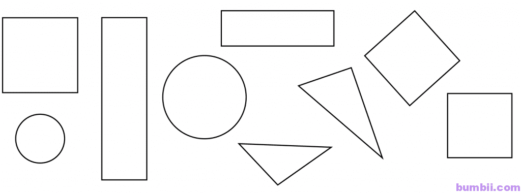 Bumbii Bài 2: Hình vuông - Hình tròn - Hình tam giác - Hình chữ nhật trang 6 Vở bài tập toán lớp 1 tập 1 NXB Cánh Diều. H3