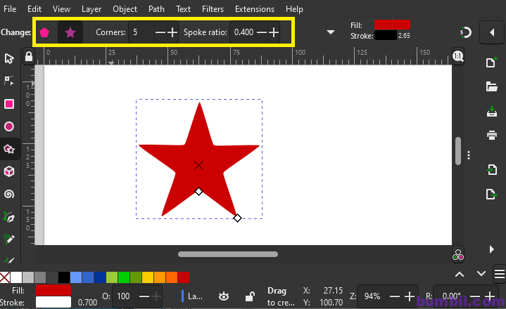 dùng phần mềm thiết kế đồ hoạ inkscape vẽ lá cờ