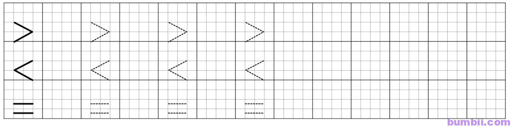 Bumbii Bài 10: Lớn hơn, dấu >. Bé hơn, dấu <. Bằng nhau, dấu = trang 21 Vở bài tập toán lớp 1 tập 1 Cánh Diều. H5
