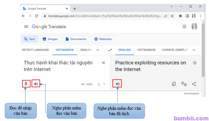 khai thác tài nguyên trên Internet để dịch ngôn ngữ