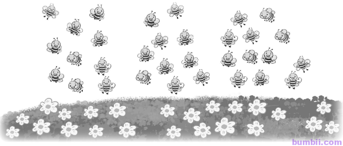 Bumbii  trang 4 VBT toán lớp 3 tập 1 Cánh Diều. Ước lượng só con ong bông hoa