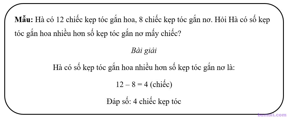 Bumbii  trang 6 VBT toán lớp 3 tập 1 Cánh Diều. 5: Giải các bài toán sau (theo mẫu):