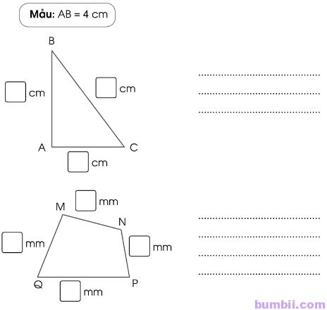 Bumbii Bài 49: Hình tam giác. Hình tứ giác trang 96 VBT toán lớp 3 tập 1 Cánh Diều. 3