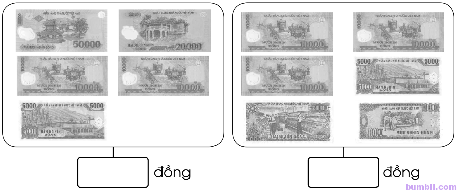 Bumbii Bài 80: Tiền Việt Nam trang 53 VBT toán lớp 3 tập 2 Cánh Diều. Hình 1