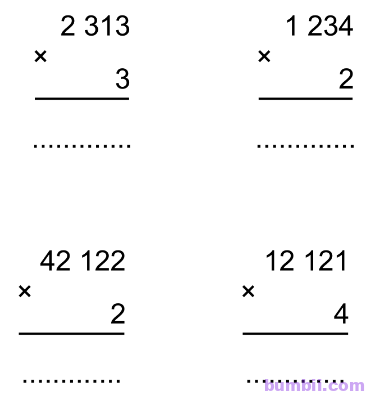Bumbii Bài 81: Nhân với số bố có một chữ số (không nhớ) trang 55 VBT toán lớp 3 tập 2 Cánh Diều. Hình 1