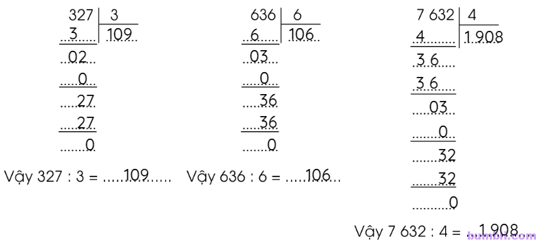 Bumbii Bài 87: Chia cho số có một chữ số trong phạm vi 100 000 (tiếp theo) trang 70 VBT toán lớp 3 tập 2 Cánh Diều. Hình 2
