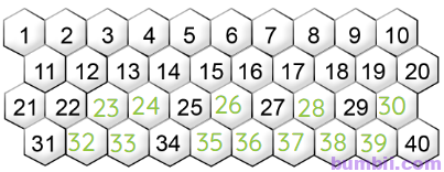 Bumbii Bài 43: Các số có hai chữ số (từ 21 đến 40) trang 11 Vở bài tập toán lớp 1 tập 2 Cánh Diều. Hình 4