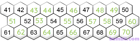 Bumbii Bài 44: Các số có hai chữ số (từ 41 đến 70) trang 13 Vở bài tập toán lớp 1 tập 2 Cánh Diều. Hình 2