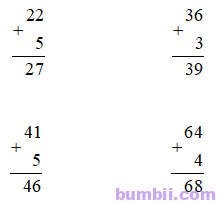 Bumbii Bài 61: Phép cộng dạng 25 + 4, 25 + 40 trang 46 Vở bài tập toán lớp 1 tập 2 Cánh Diều. Hình 2