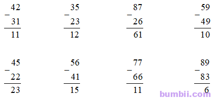 Bumbii Bài 63: Phép trừ dạng 39 – 15 trang 50 Vở bài tập toán lớp 1 tập 2 Cánh Diều. Hình 3