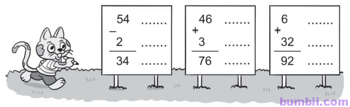 Bumbii Bài 74: Ôn tập phép cộng, phép trừ trong phạm vi 100 trang 73 Vở bài tập toán lớp 1 tập 2 Cánh Diều. Hình 2