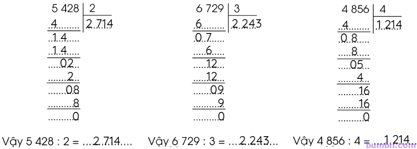 Bumbii Bài 85: Chia cho số có một chữ số trong phạm vi 100 000 (tiếp theo) trang 63 VBT toán lớp 3 tập 2 Cánh Diều. Hình 5